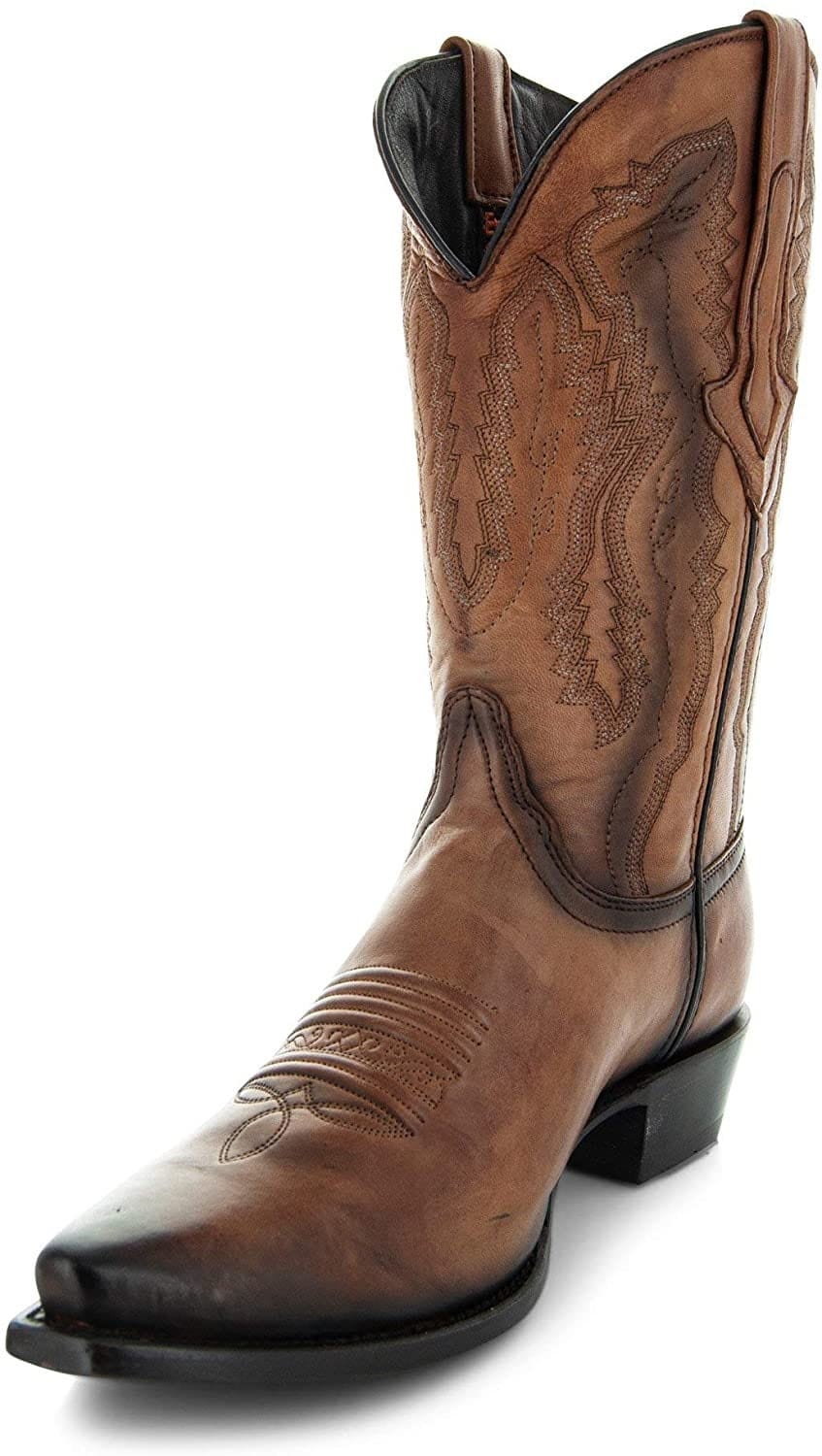 Soto boots mens burnished snip toe cowboy boots h50030, 11, Brown
