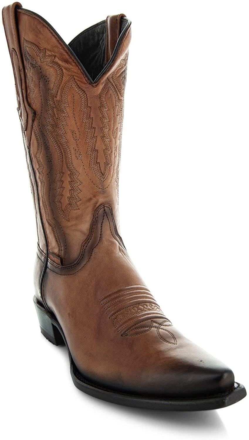 Soto boots mens burnished snip toe cowboy boots h50030, 11, Brown