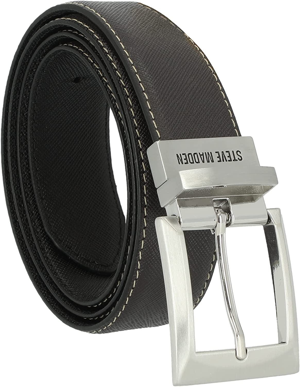 Men's Leather Belt, Dark Brown, 125cm