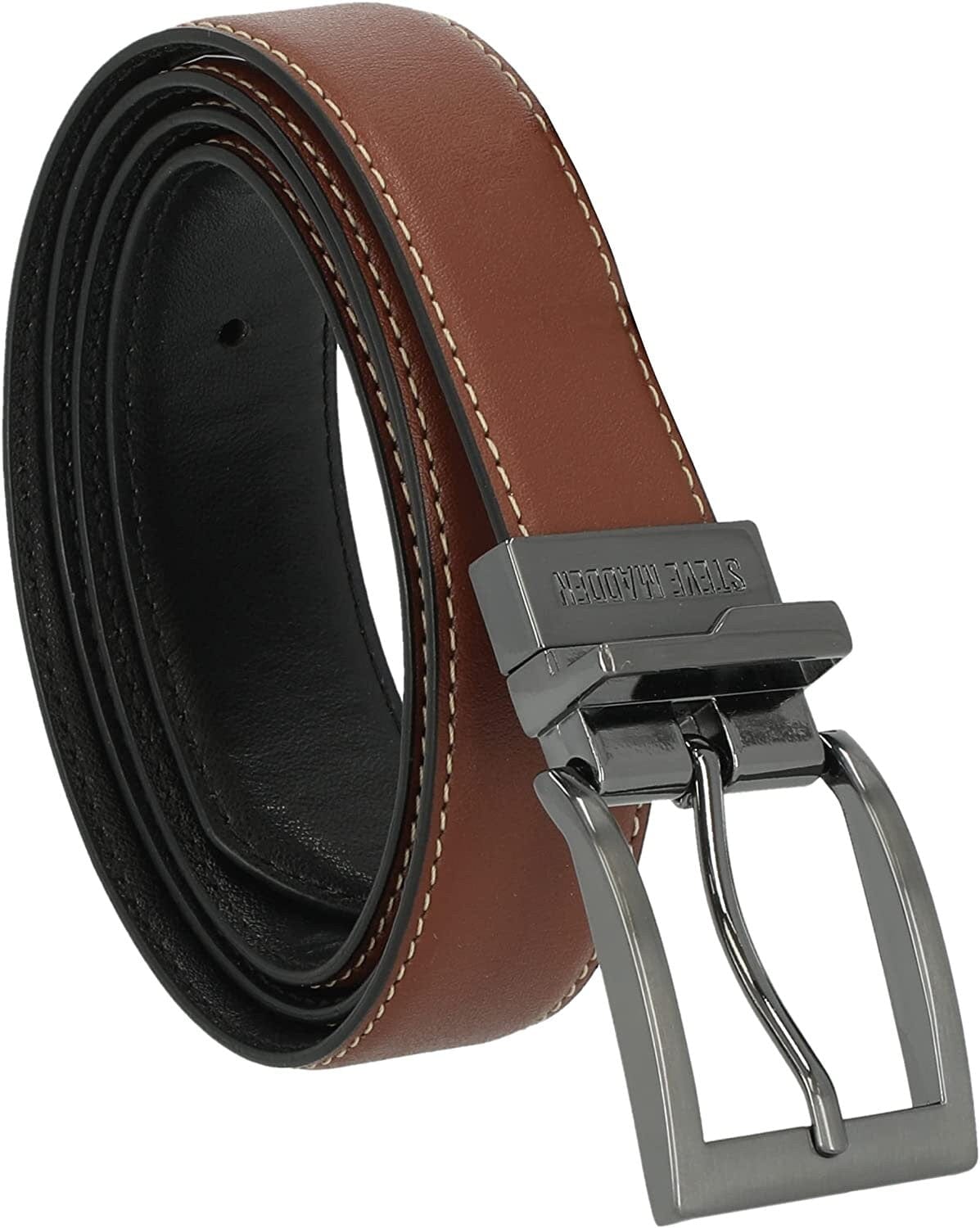Men's Leather Belt, Dark Brown, 125cm