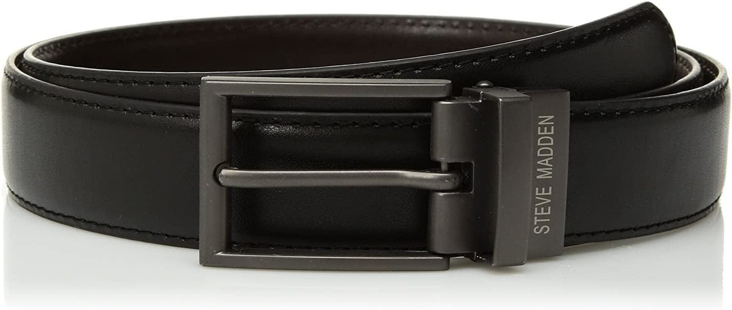 Men's Leather Belt, Dark Brown, 125cm