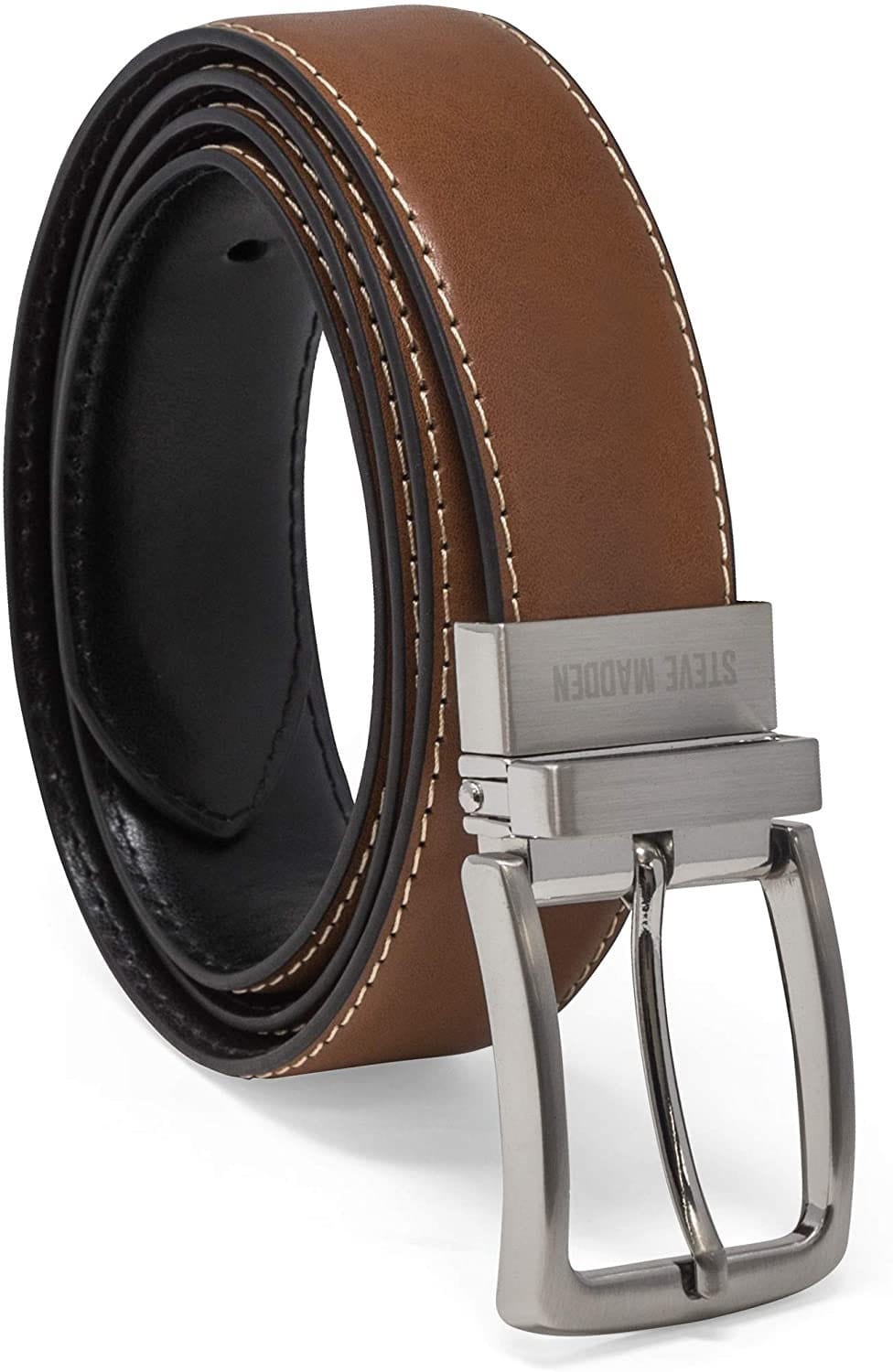 Men's Leather Belt, Dark Brown, 125cm