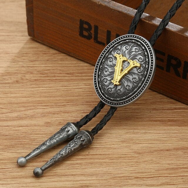 KDG western cowboy zinc alloy BOLO tie, H, One Size
