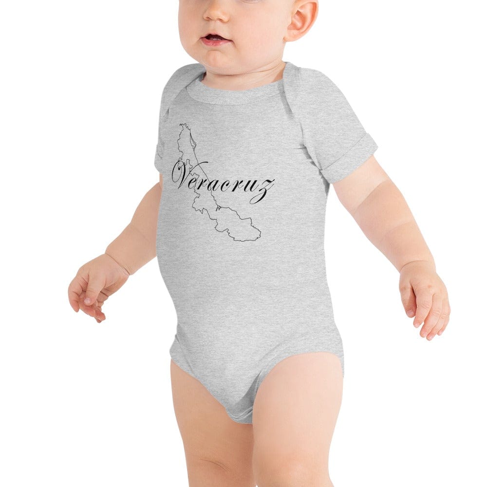 Veracruz Short sleeve baby bodysuit, Light Gray, 3-6 months
