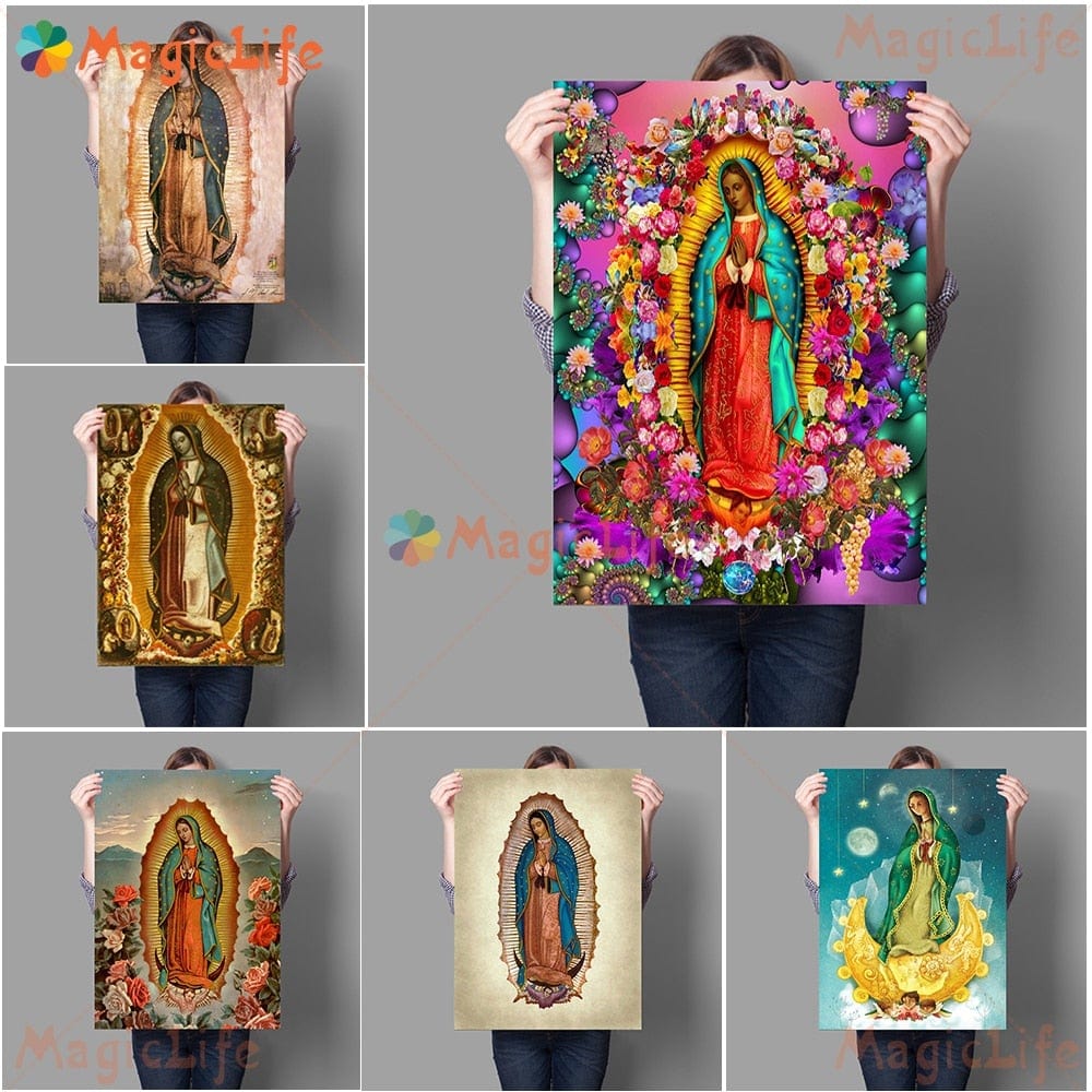 Arte mural de la Virgen de Guadalupe
