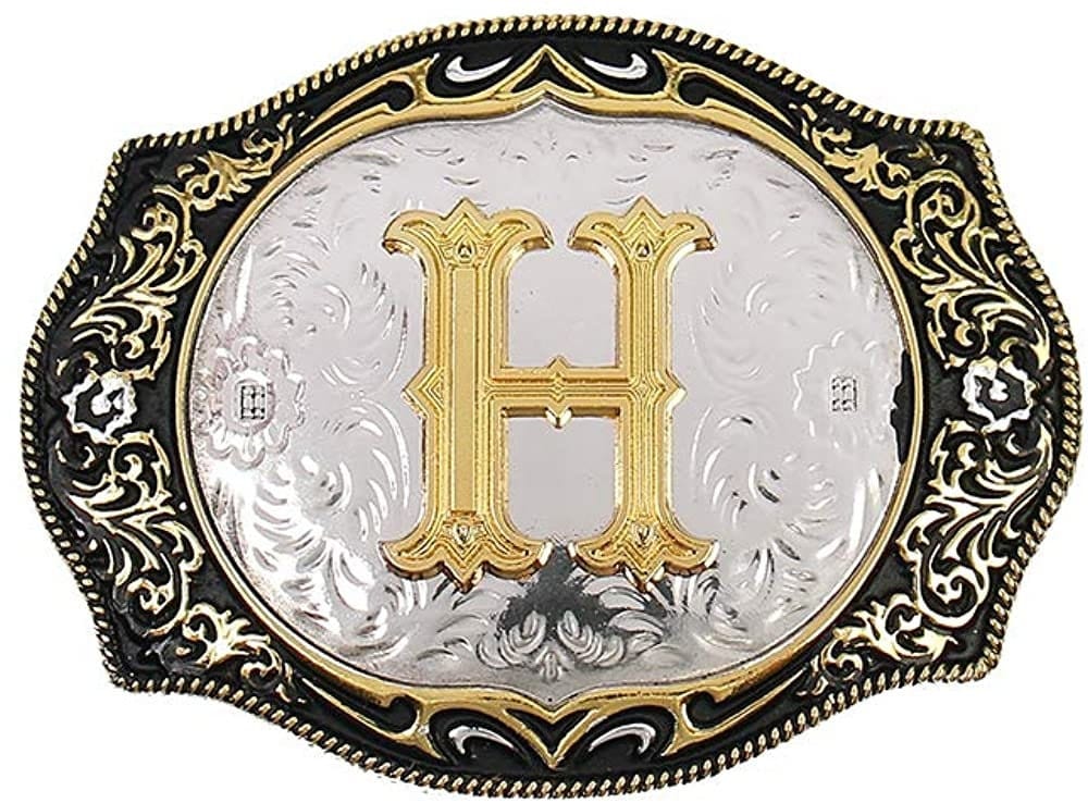 Hebilla de cinturón occidental con letras iniciales abcdmrj a z, hebillas de cinturón de rodeo de vaquero pequeñas de oro para hombres y mujeres