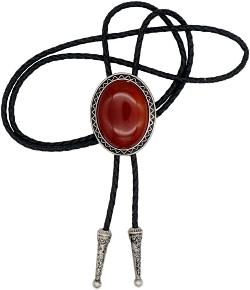 Western Native American Handmade Bolo tie Vintage Emerald Stone, Light Green, One Size