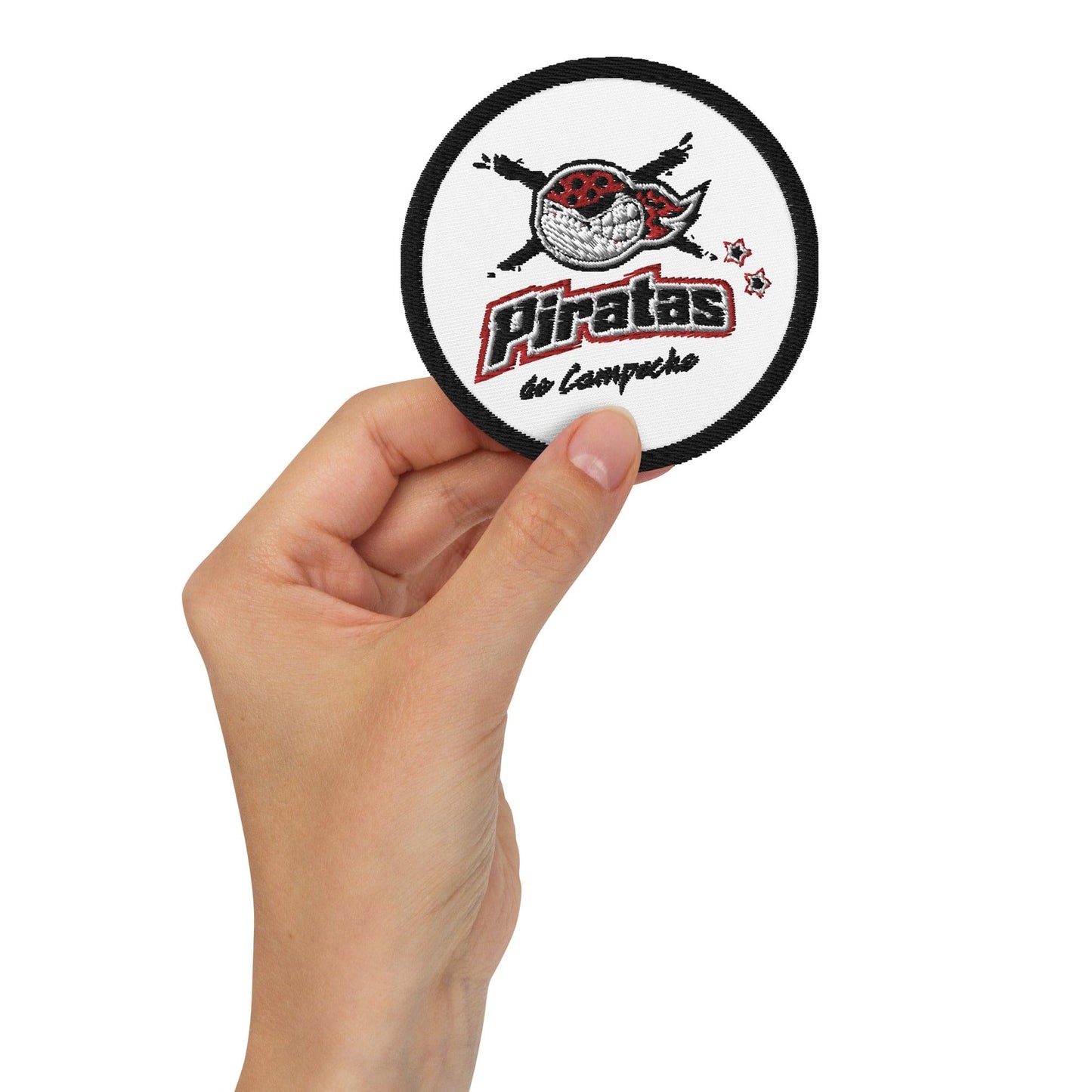 Piratas de Campeche Embroidered patches, Black, 3"