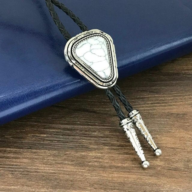 Retro metal  bolo tie, black, One Size