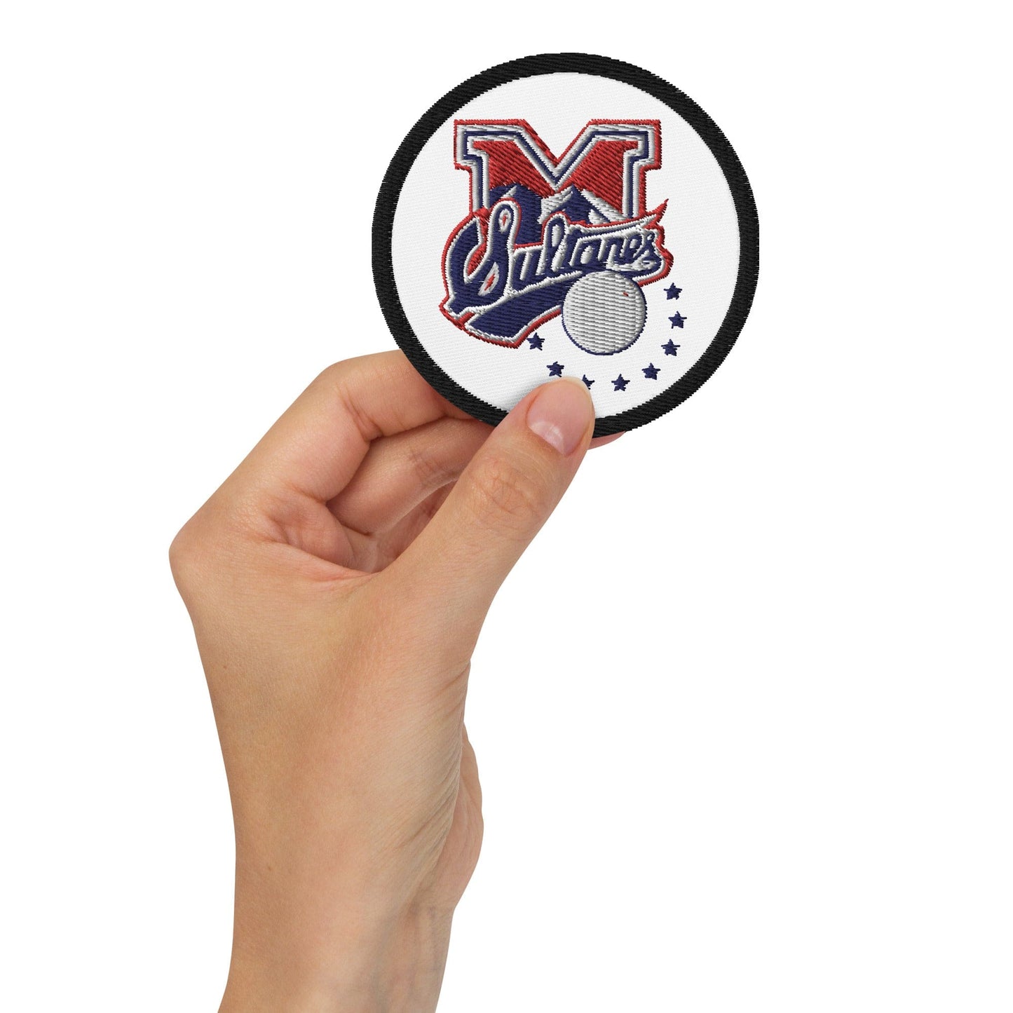 Sultanes de Monterrey Embroidered patches, Black, 3"