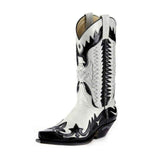 Women Colorblock Pointed  Boots, white, us7.5 8