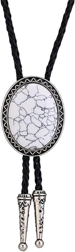 Western Native American Handmade Bolo tie Vintage Emerald Stone, Light Green, One Size