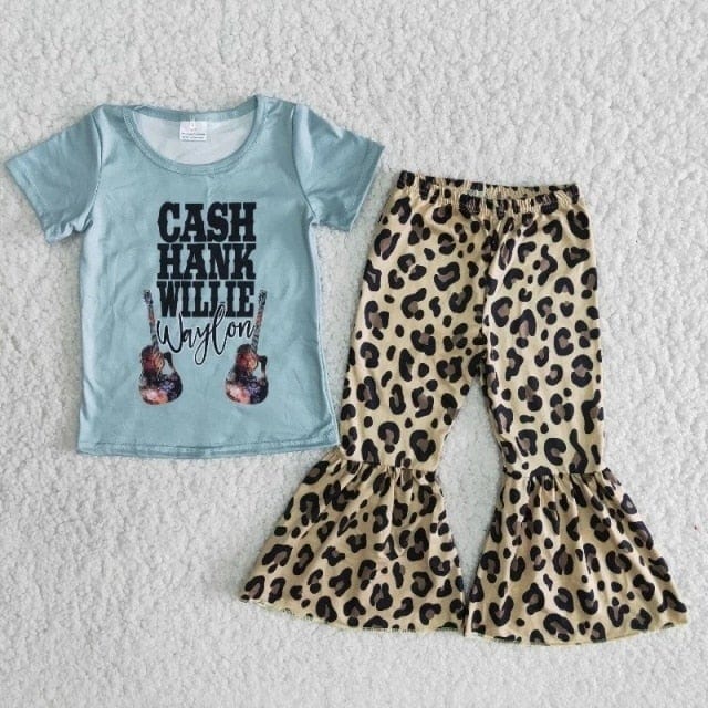 Kids Boutique - Baby Girls Singer Outfit, Red Shirt & Western Bell Pants Set