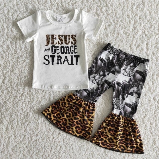 Kids Boutique - Baby Girls Singer Outfit, Red Shirt & Western Bell Pants Set