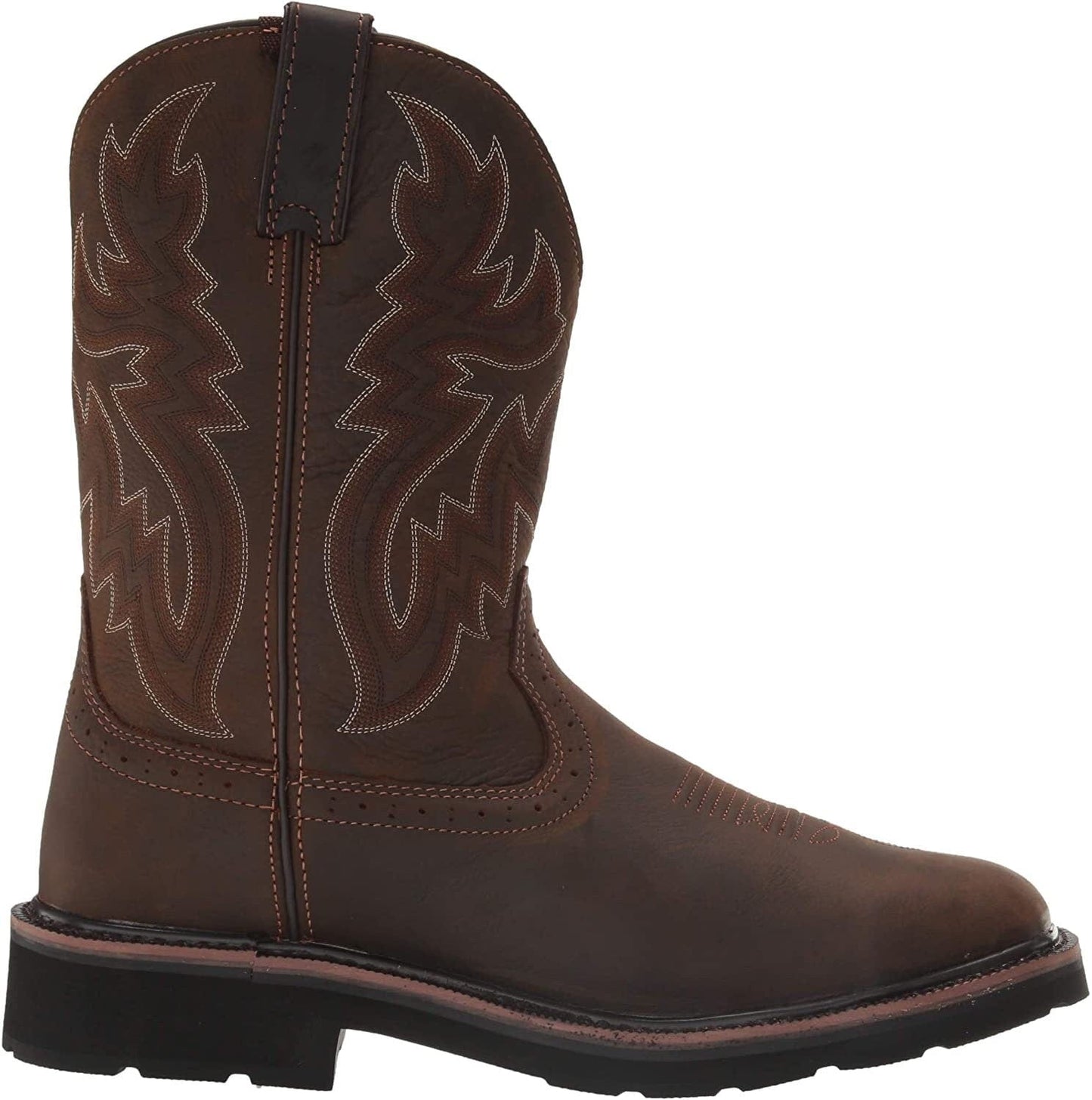 Wolverine men's rancher 10" square toe steel toe work boot, 7 X Wide, Brown