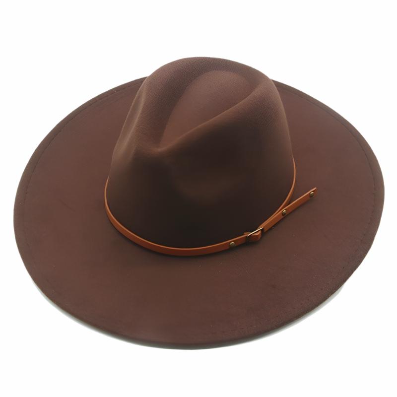 Sombrero Fedora de fieltro de ala ancha para hombres y mujeres
