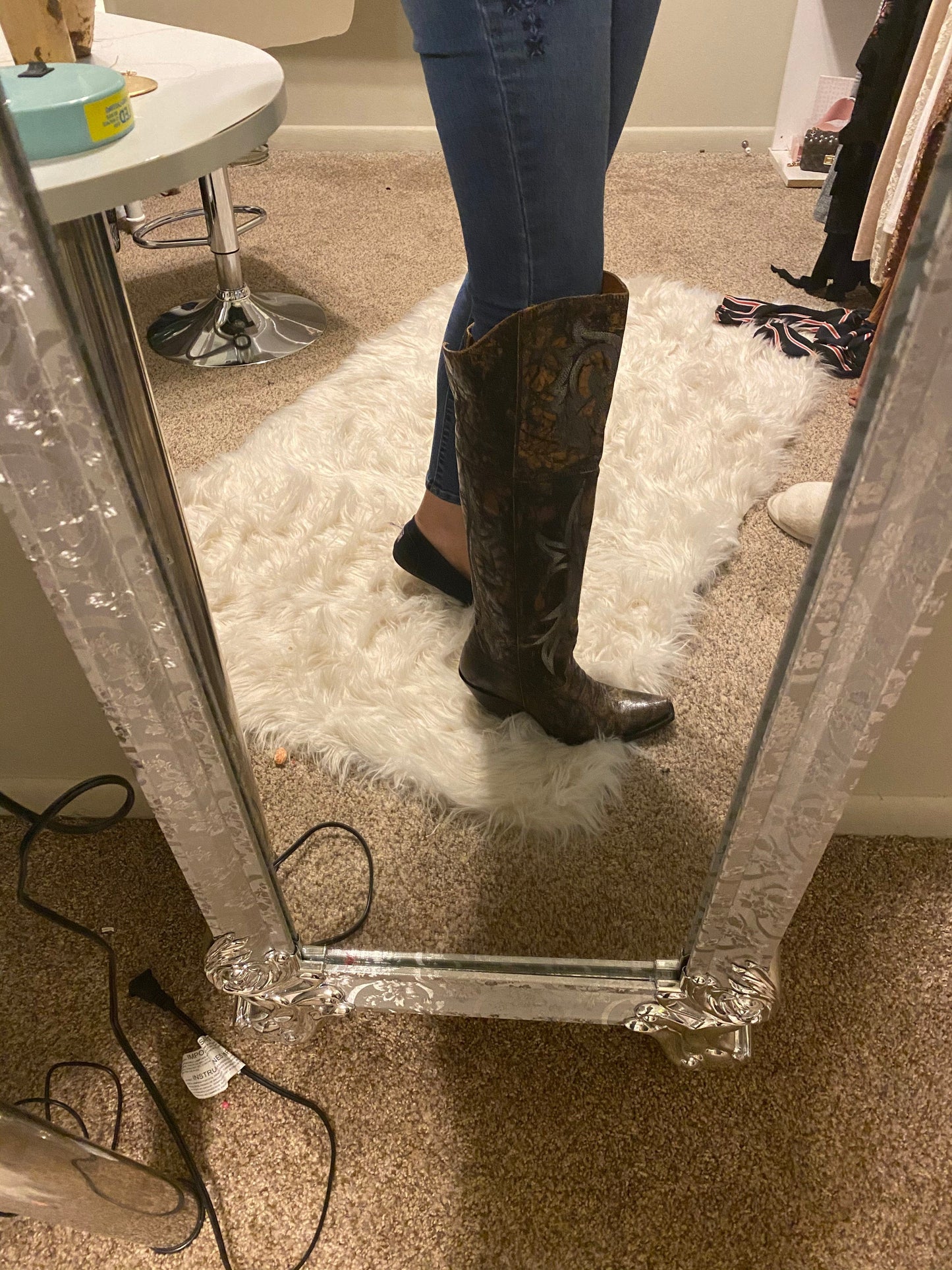 Botas vaqueras hasta la rodilla para mujer