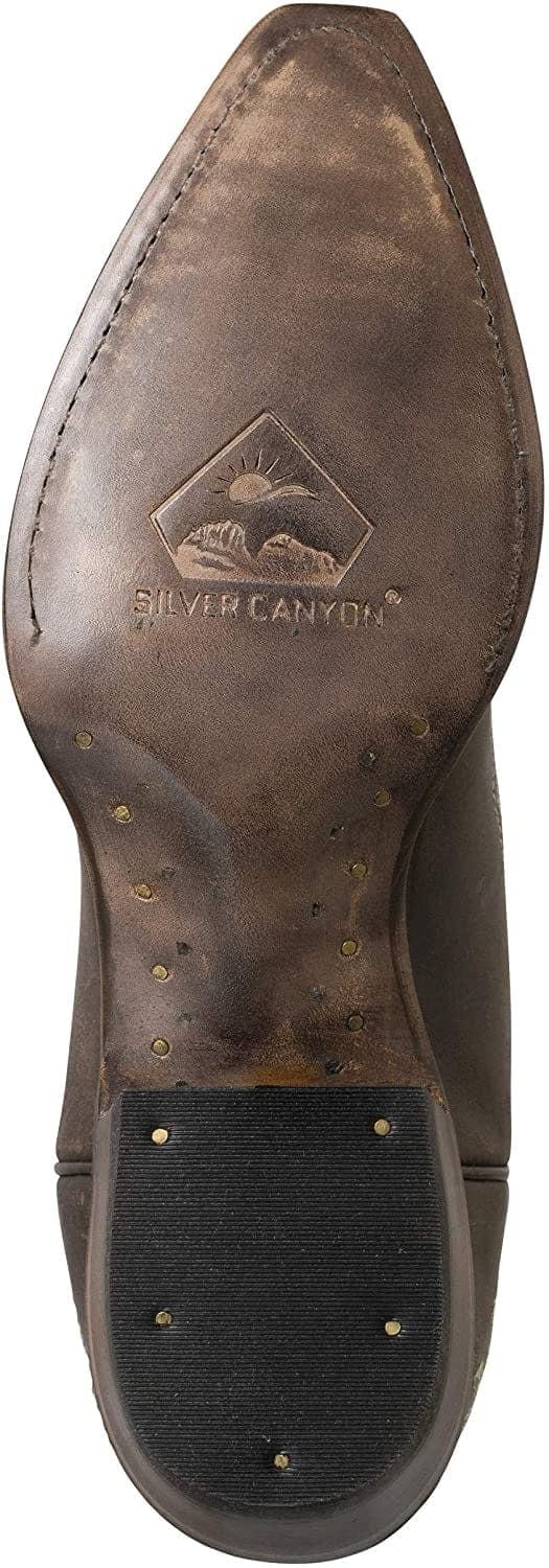 Botas vaqueras estilo western para mujer, Florence Heritage Square Snip Toe de Silver Canyon, cuero bordado