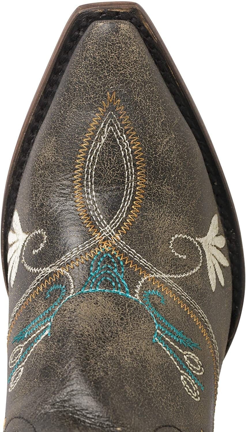 Botas vaqueras estilo western para mujer, Juliet Heritage Square Snip Toe de Silver Canyon, cuero bordado