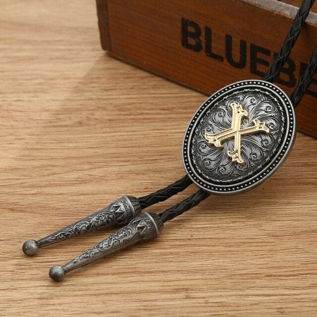 KDG western cowboy zinc alloy BOLO tie, H, One Size