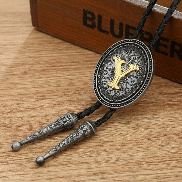 KDG western cowboy zinc alloy BOLO tie, H, One Size