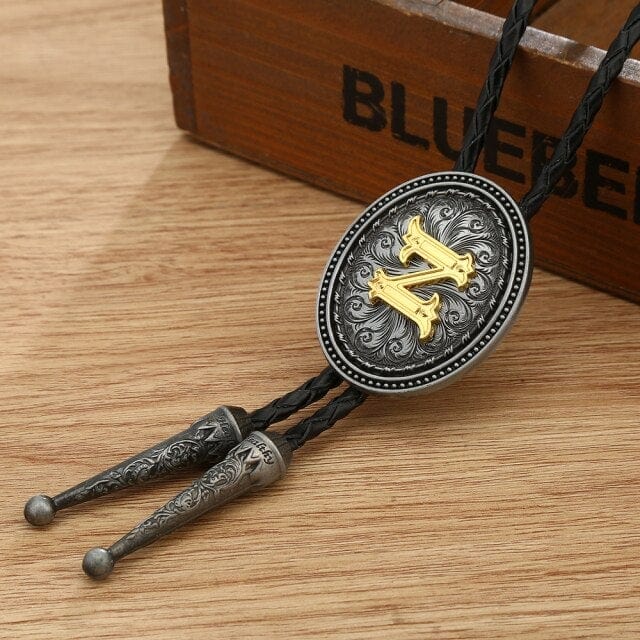 KDG western cowboy zinc alloy BOLO tie, H, One Size