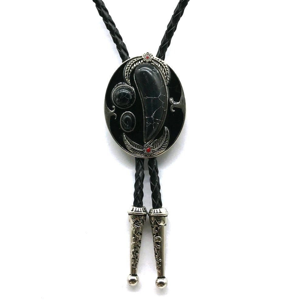 Zinc alloy BOLO tie, black, One Size