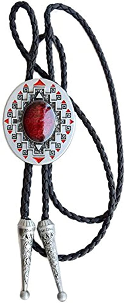 Ivory Falcon Western Bolo Tie, Howling Wolf Bolo Tie, One Size