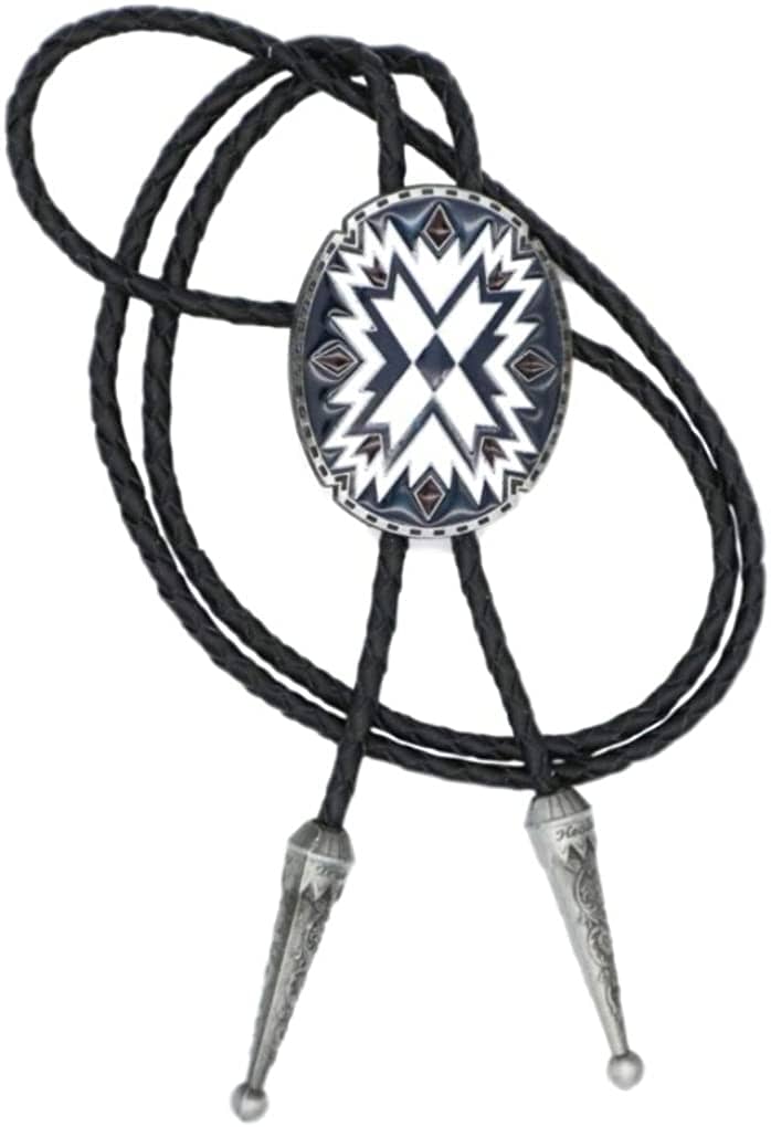 Ivory Falcon Western Bolo Tie, Howling Wolf Bolo Tie, One Size