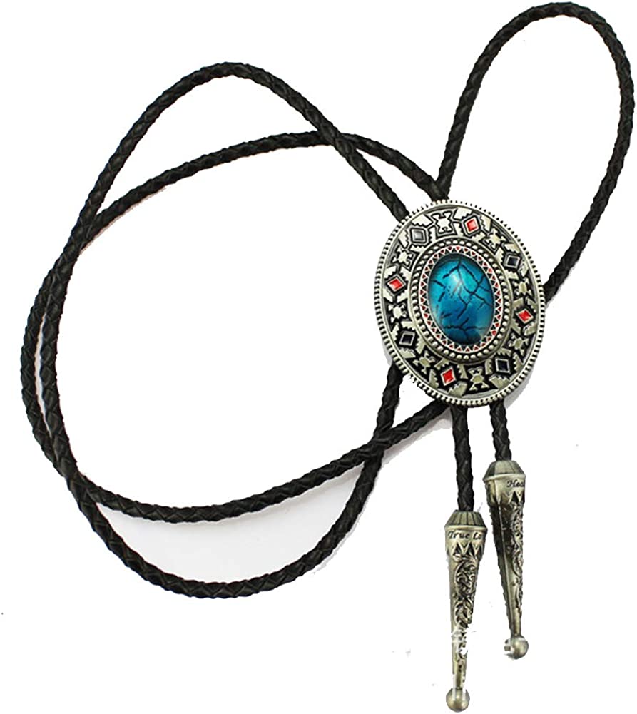 Ivory Falcon Western Bolo Tie, Howling Wolf Bolo Tie, One Size