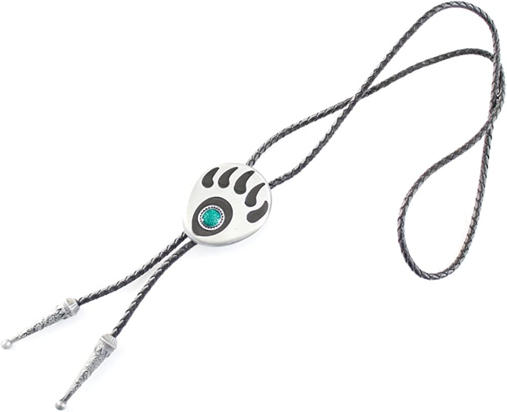 Ivory Falcon Western Bolo Tie, Howling Wolf Bolo Tie, One Size
