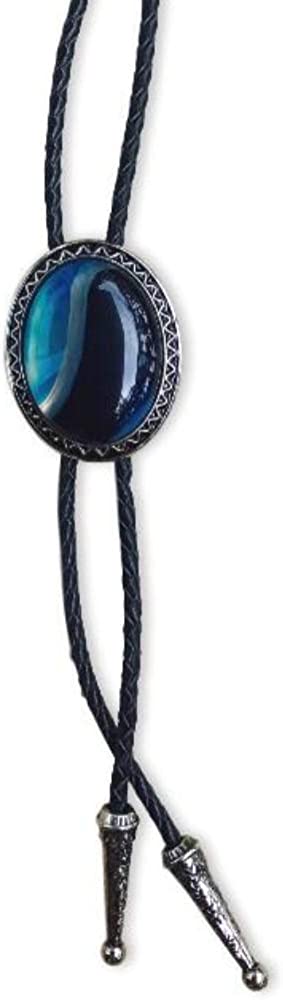 KeCol Fashion Western Native American Handmade Bola tie Vintage Emerald Stone Bolo Tie, Black, One Size