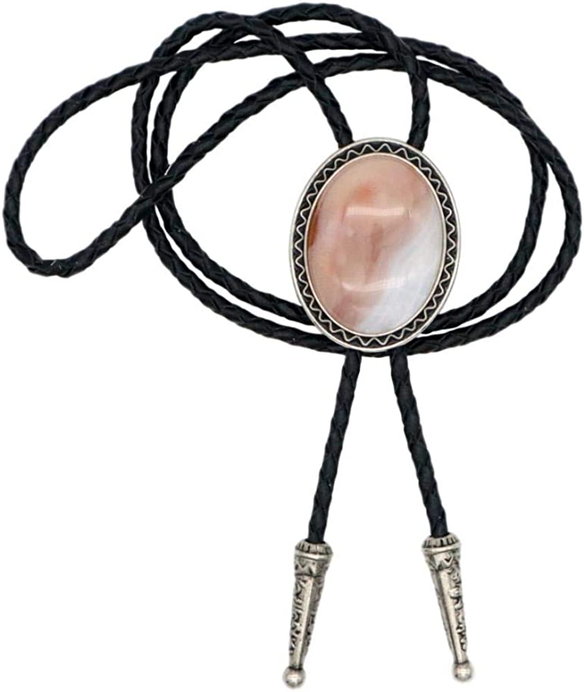 KeCol Fashion Western Native American Handmade Bola tie Vintage Emerald Stone Bolo Tie, Black, One Size