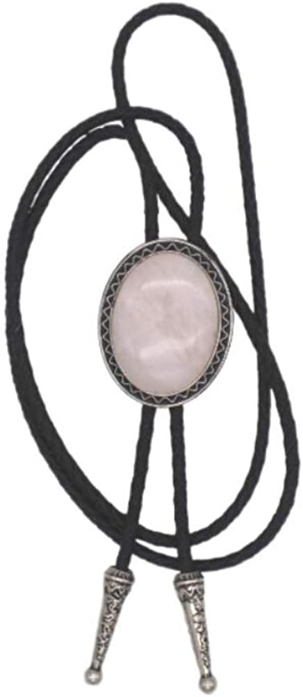 KeCol Fashion Western Native American Handmade Bola tie Vintage Emerald Stone Bolo Tie, Black, One Size