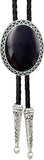 SELOVO Genunie Leather Bolo Tie Native Western Bola Tie Stone, Black, One Size, Black, One Size