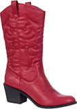 Charles Albert Women'S Embroidered Modern Western Cowboy Boot , 8, Red, 8, Red