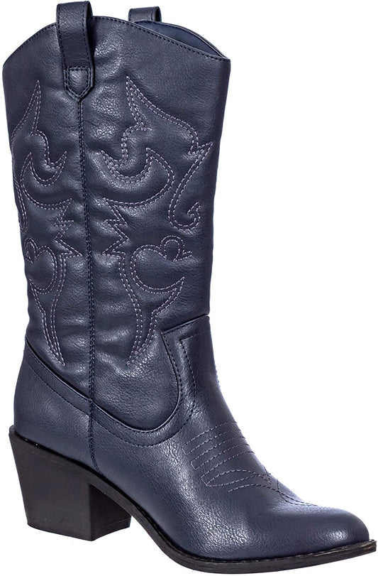 Charles Albert Women'S Embroidered Modern Western Cowboy Boot , 8, Red, 8, Red