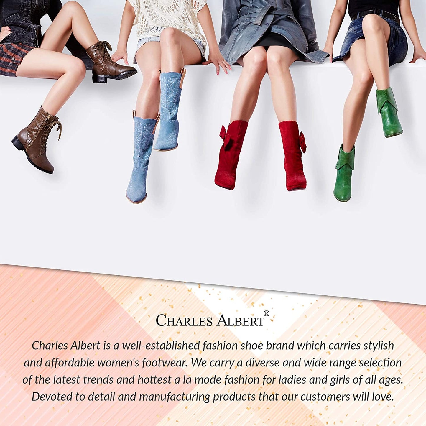 Charles Albert Women's Embroidered Modern Western Cowboy Boot