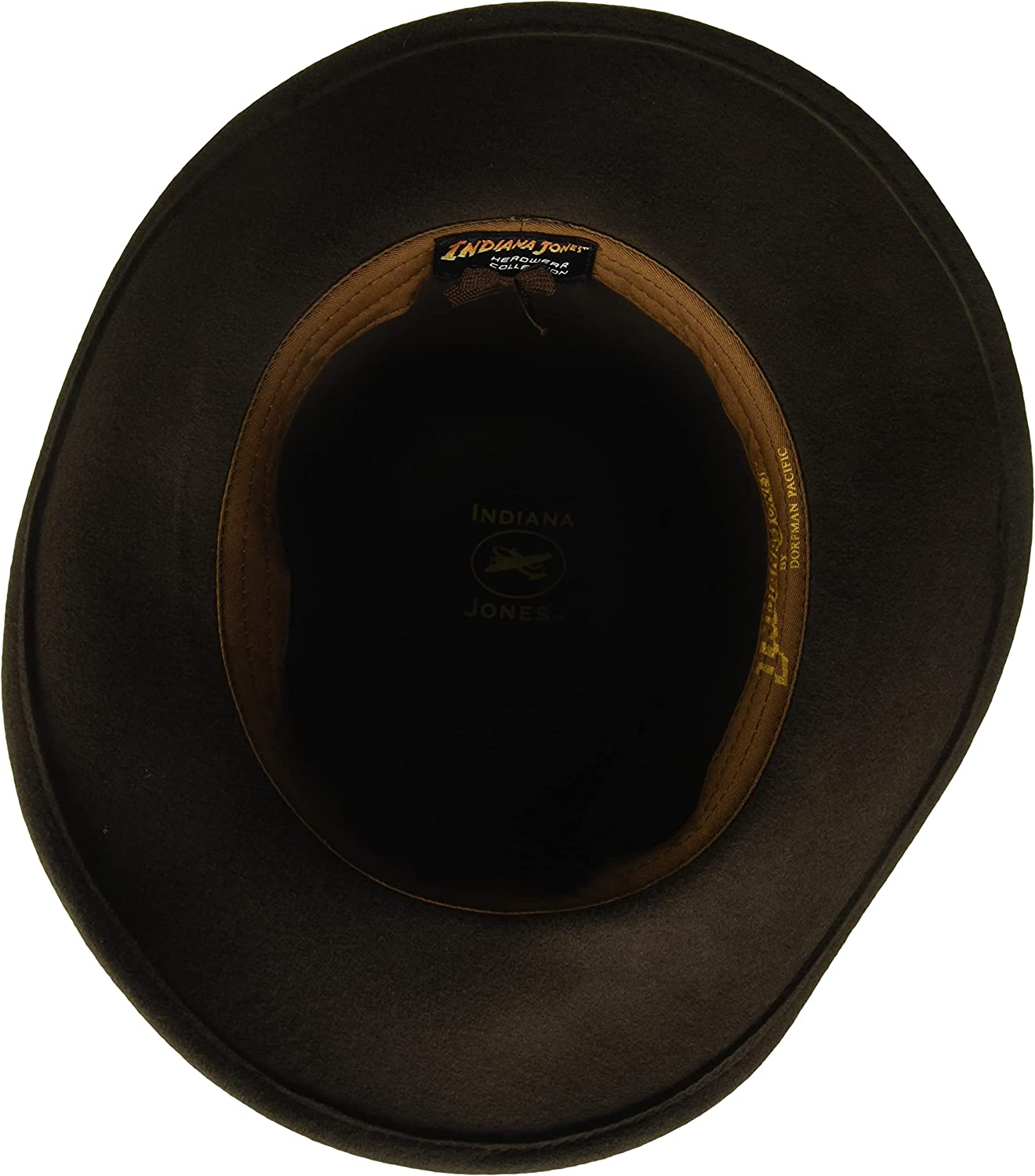 Indiana Jones Men's Brown Wool Felt Outback Fedora, Water-Repellent, One Size