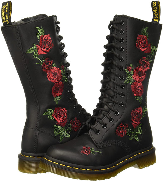 Dr. Martens Women’s 14 Eye Vonda Casual Boot, 5, Black