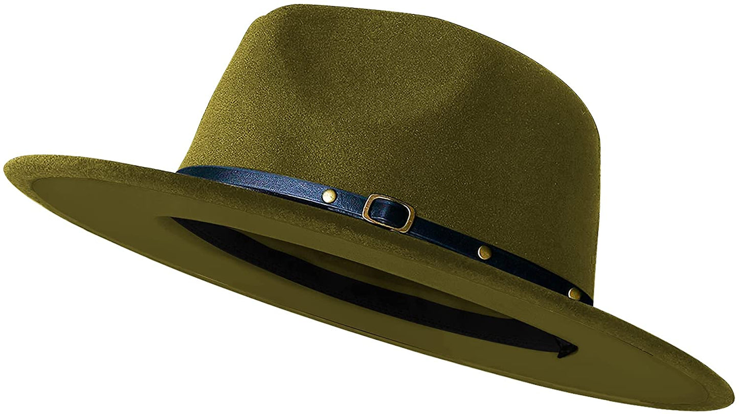 Sombreros Fedora de ala ancha para mujeres y hombres, sombrero de vestir de dos tonos, sombrero Panamá de fieltro en dos tamaños para adultos