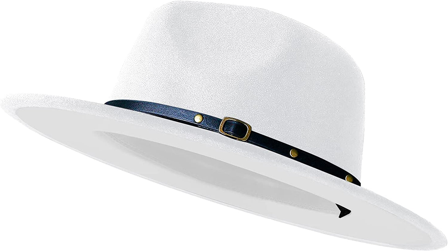 Sombreros Fedora de ala ancha para mujeres y hombres, sombrero de vestir de dos tonos, sombrero Panamá de fieltro en dos tamaños para adultos