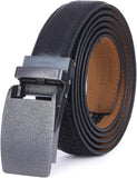 Marino Avenue Men’s Leather Ratchet Dress Belt with Linxx Buckle & Gift Box, Imperial Rank   Burnt Umber, 38"-54"