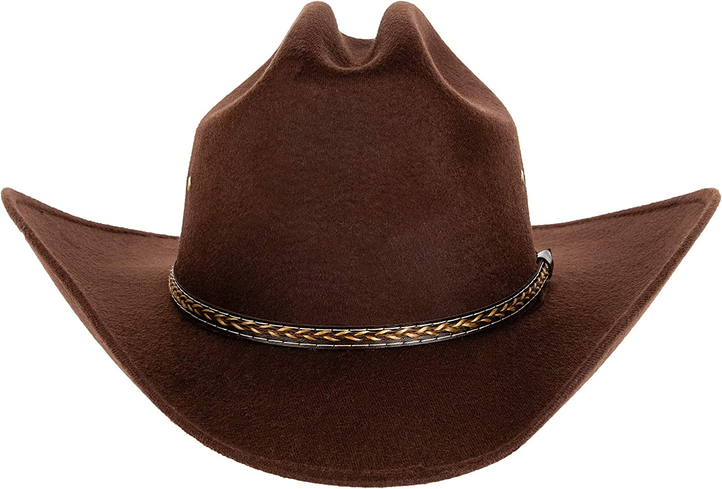 Queue Essentials Western Style Pinch Front Straw Canvas Cowboy Cowgirl Straw Hat , Canvas Black, One Size, Sand, One Size