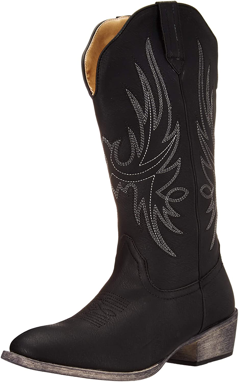 Silver Canyon Cimarron Round Toe Western Cowgirl Boots, 10, Black