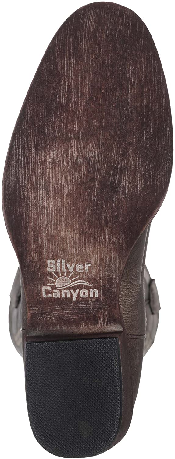 Silver Canyon Cimarron Round Toe Western Cowgirl Boots, 10, Black