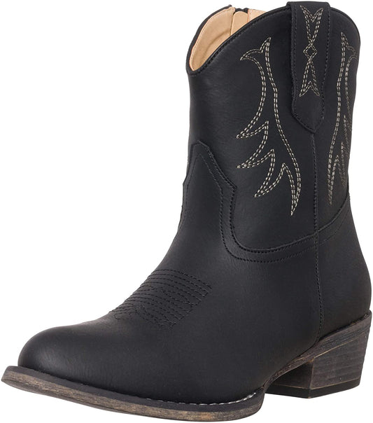 Madison Round Toe Women's Western Cowgirl Boots by Silver Canyon, 7.5, Putty