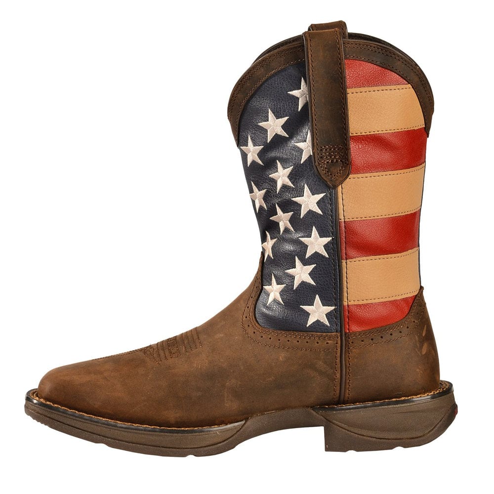 Botas vaqueras con punta cuadrada patriótica para hombre