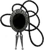 Natural stone  BOLO tie, green, One Size