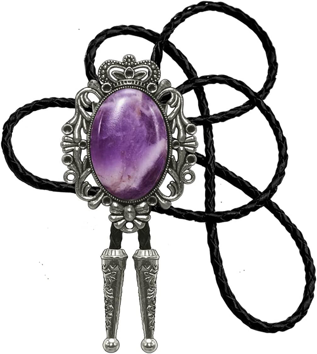 Natural stone  BOLO tie, green, One Size